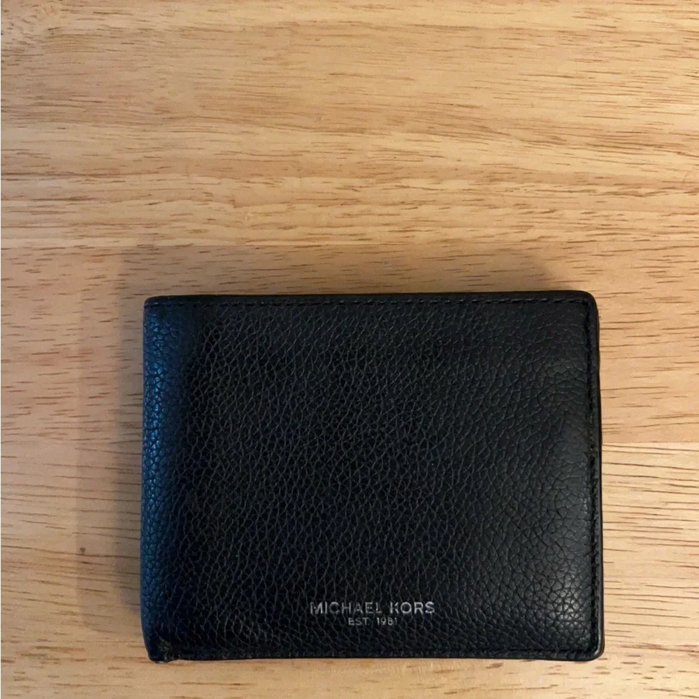 Michael Kors Black Pebbled Leather Billfold Wallet